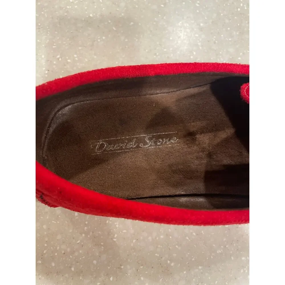 David Stone Loafers Men's Size 8 Slip On Red ‎ Driver Casual Shoes